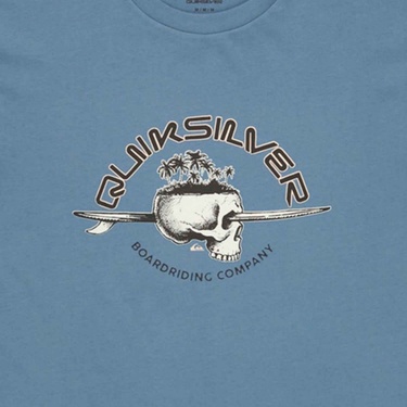  Quiksilver Skull Lines Erkek Mavi Tişört