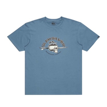  Quiksilver Skull Lines Erkek Mavi Tişört