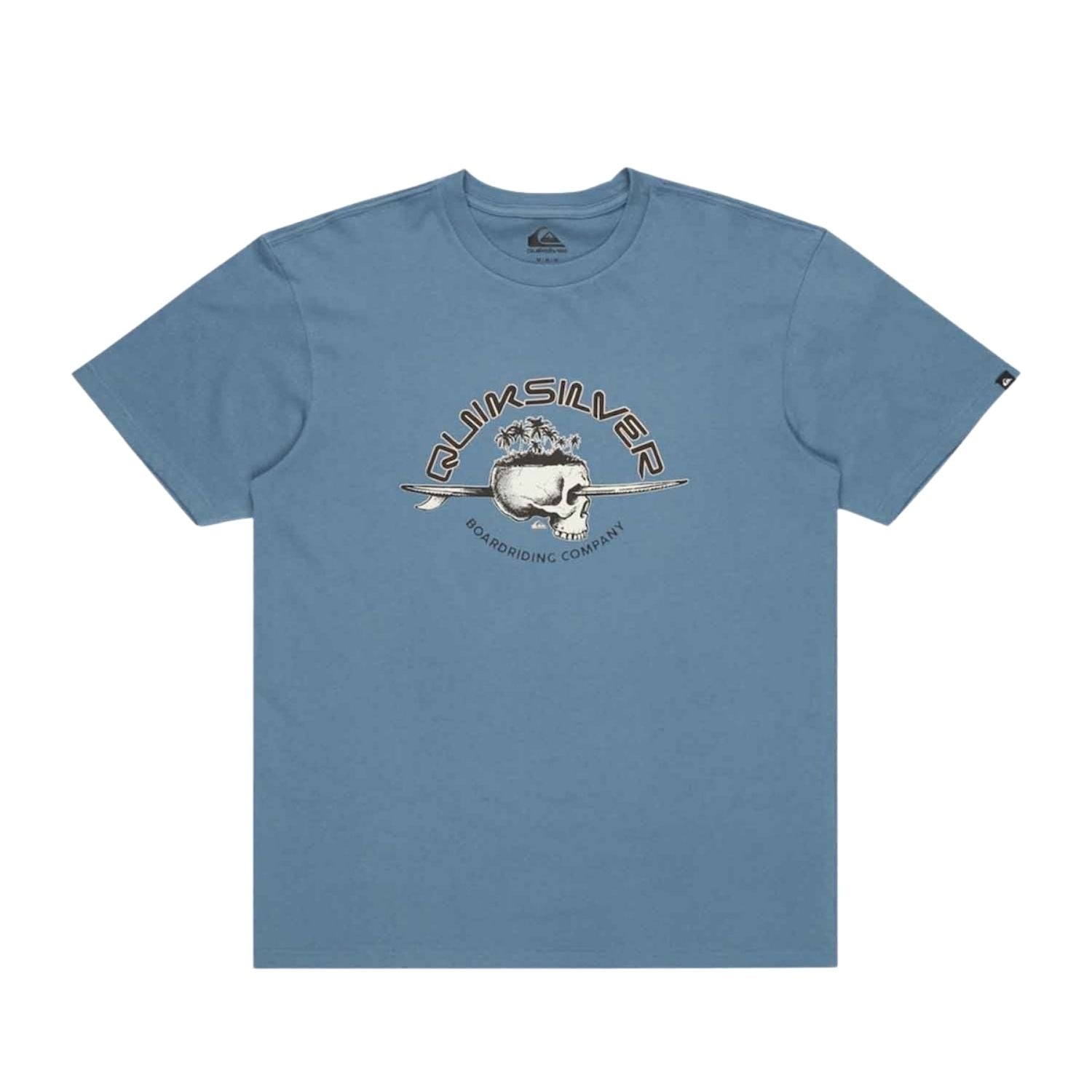  Quiksilver Skull Lines Erkek Mavi Tişört