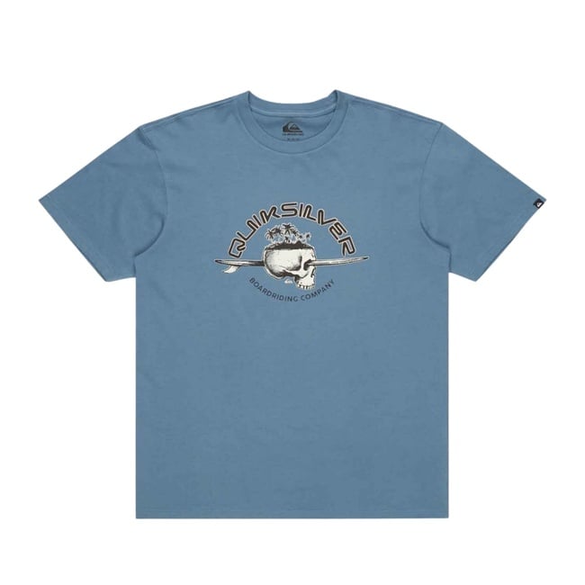  Quiksilver Skull Lines Erkek Mavi Tişört