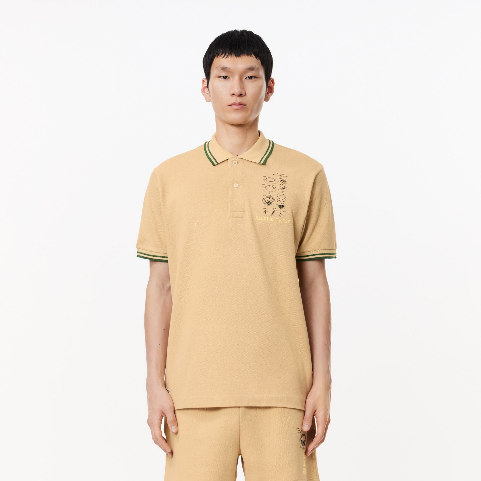 Lacoste L.12.12 Erkek Classic Fit Baskılı Kahverengi Polo