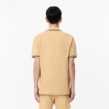  Lacoste L.12.12 Erkek Classic Fit Baskılı Kahverengi Polo