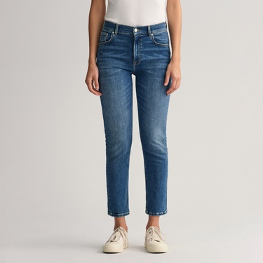  GANT Kadın Mavi Slim Fit Jean Pantolon