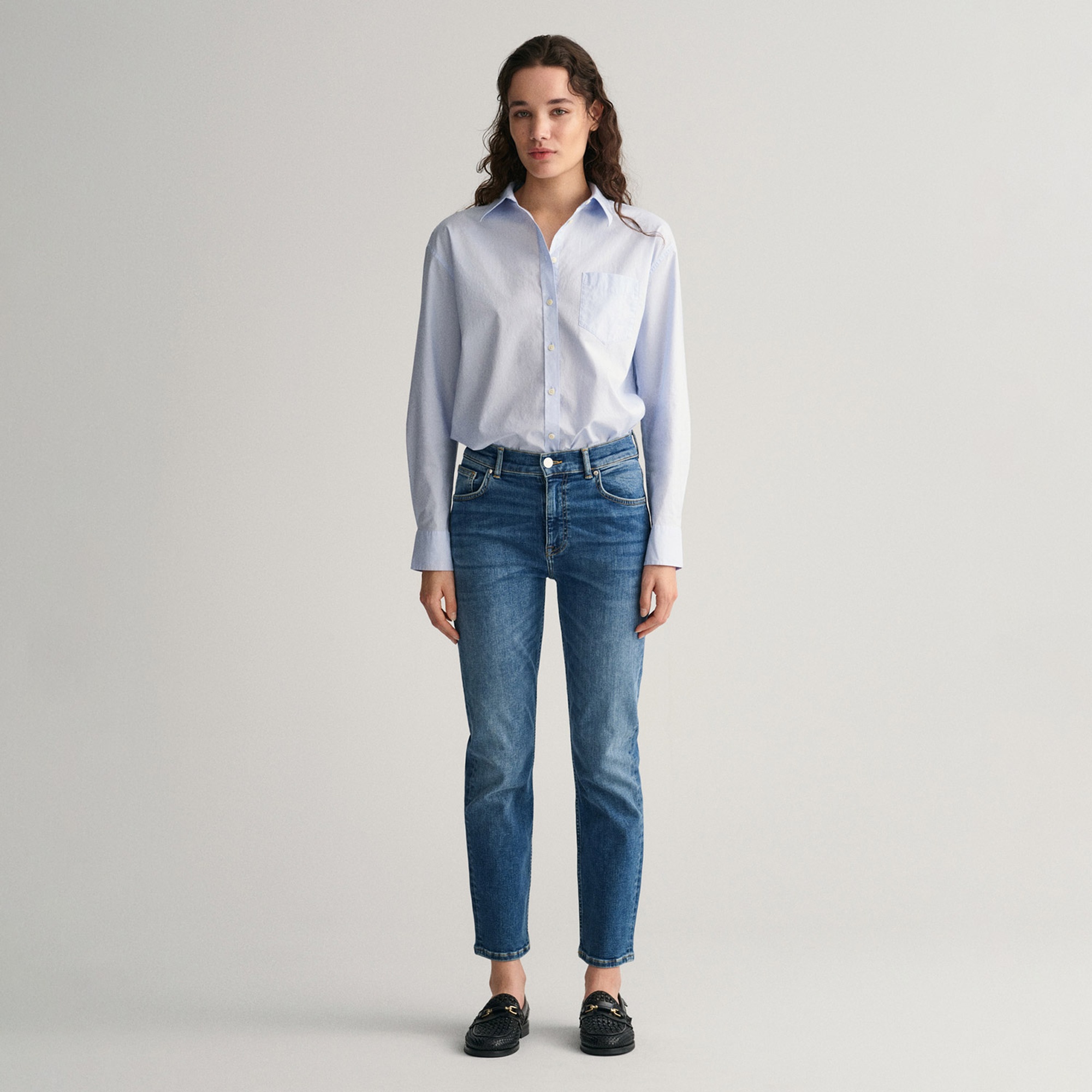 GANT Kadın Mavi Slim Fit Jean Pantolon