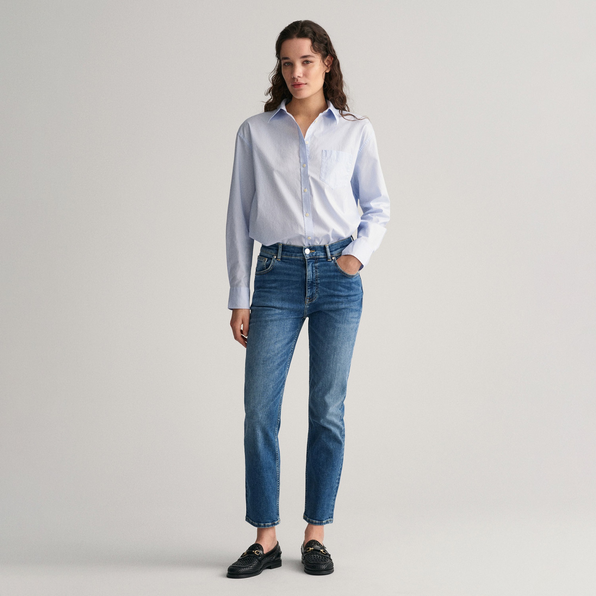 GANT Kadın Mavi Slim Fit Jean Pantolon