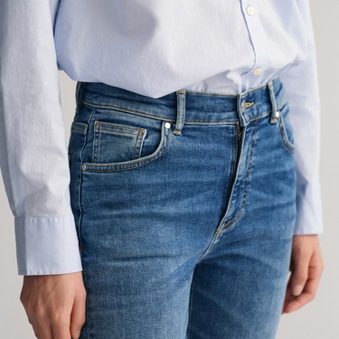  GANT Kadın Mavi Slim Fit Jean Pantolon