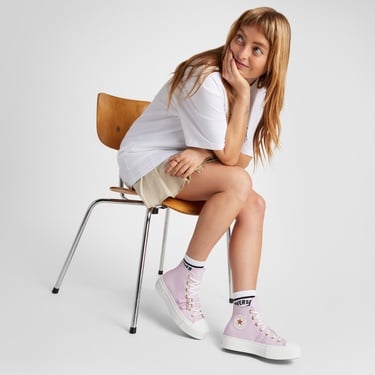  Converse Chuck Taylor All Star Lift Platform Buckle Unisex Pembe Sneaker