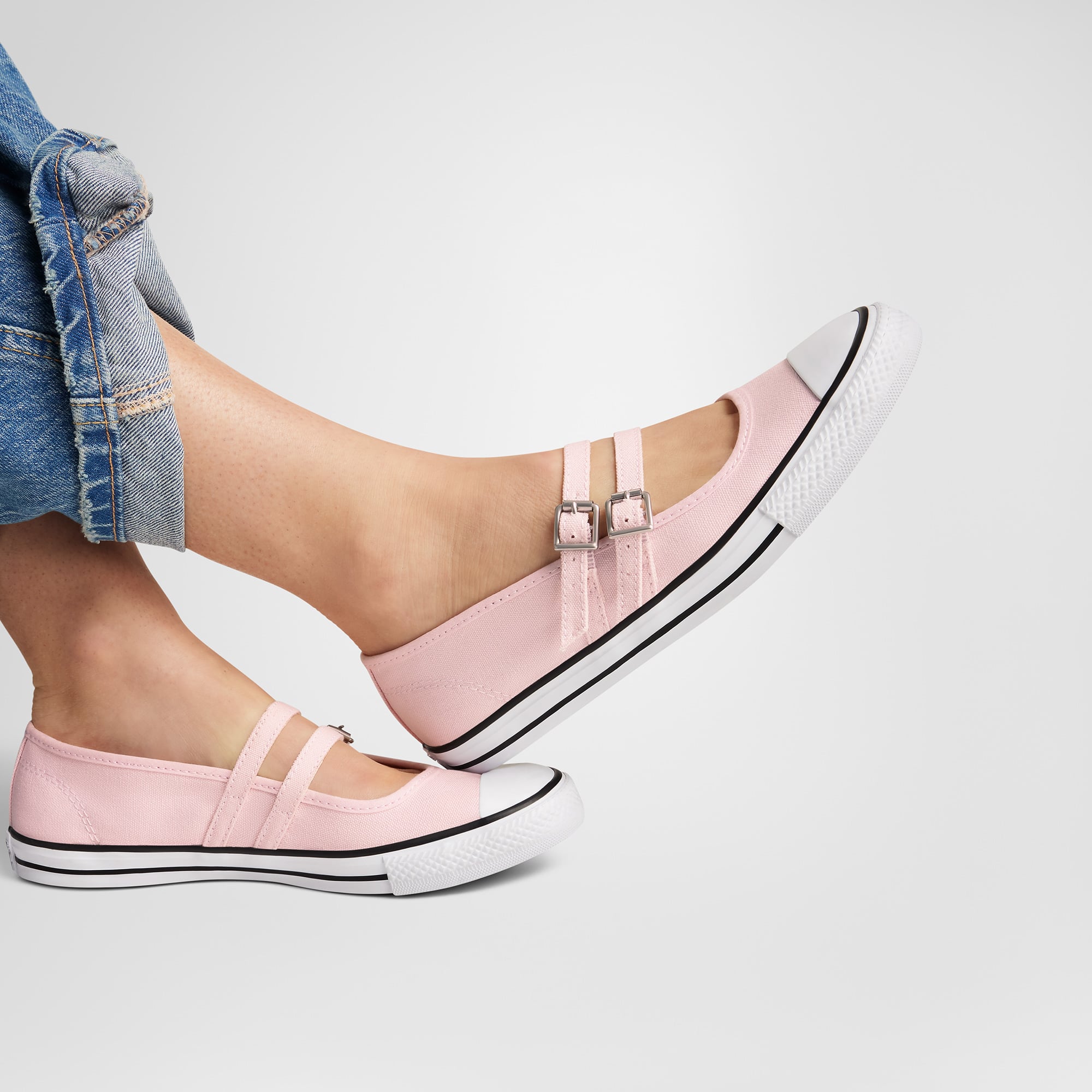 Converse Converse Beyaz Chuck Taylor All Star Dainty Mary Jane Slip On Kadın Pembe Babet Sneaker | FashFed Beyaz - 10. görsel
