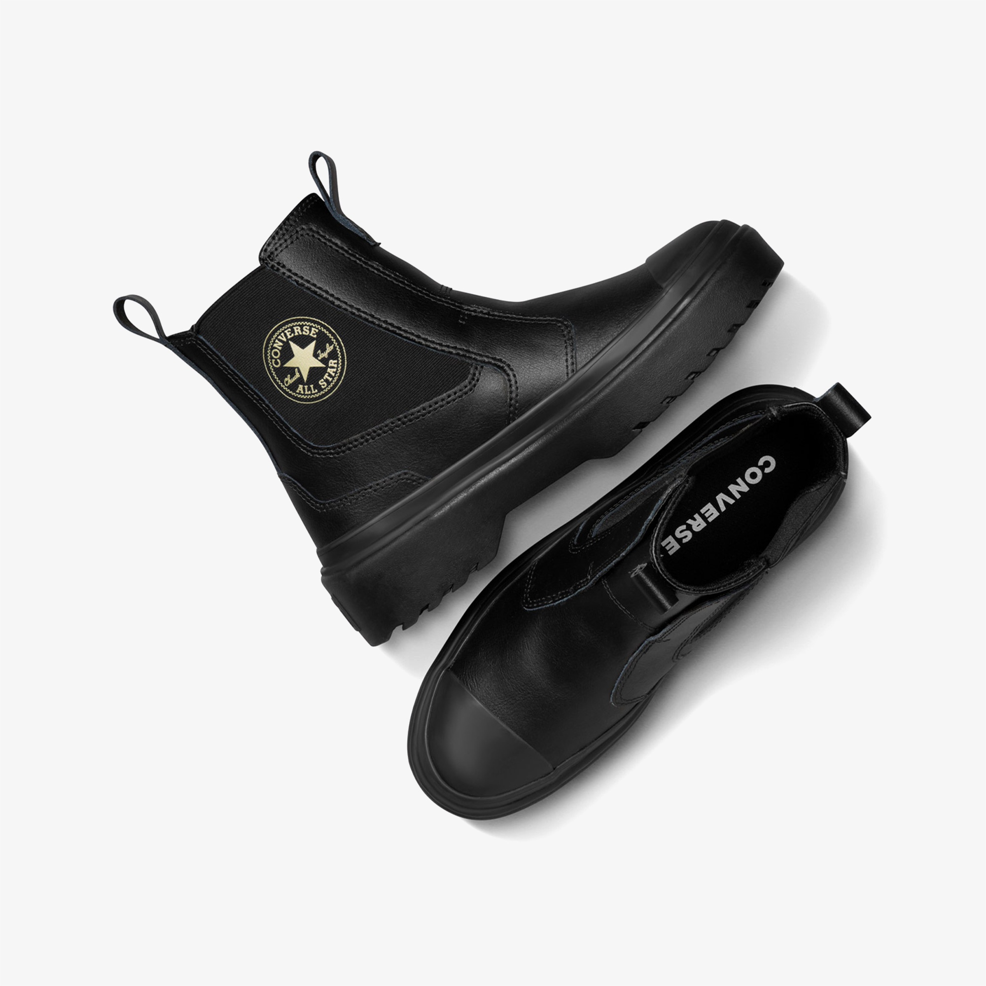 Converse Chuck Taylor All Star Chelsea Lugged Çocuk Siyah Deri Platform Bot