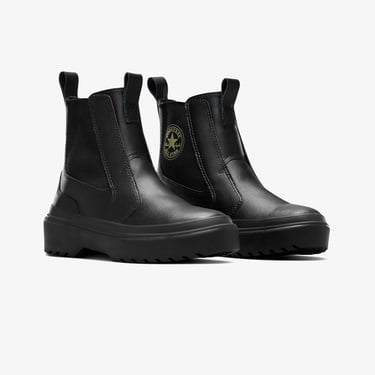  Converse Chuck Taylor All Star Chelsea Lugged Çocuk Siyah Deri Platform Bot