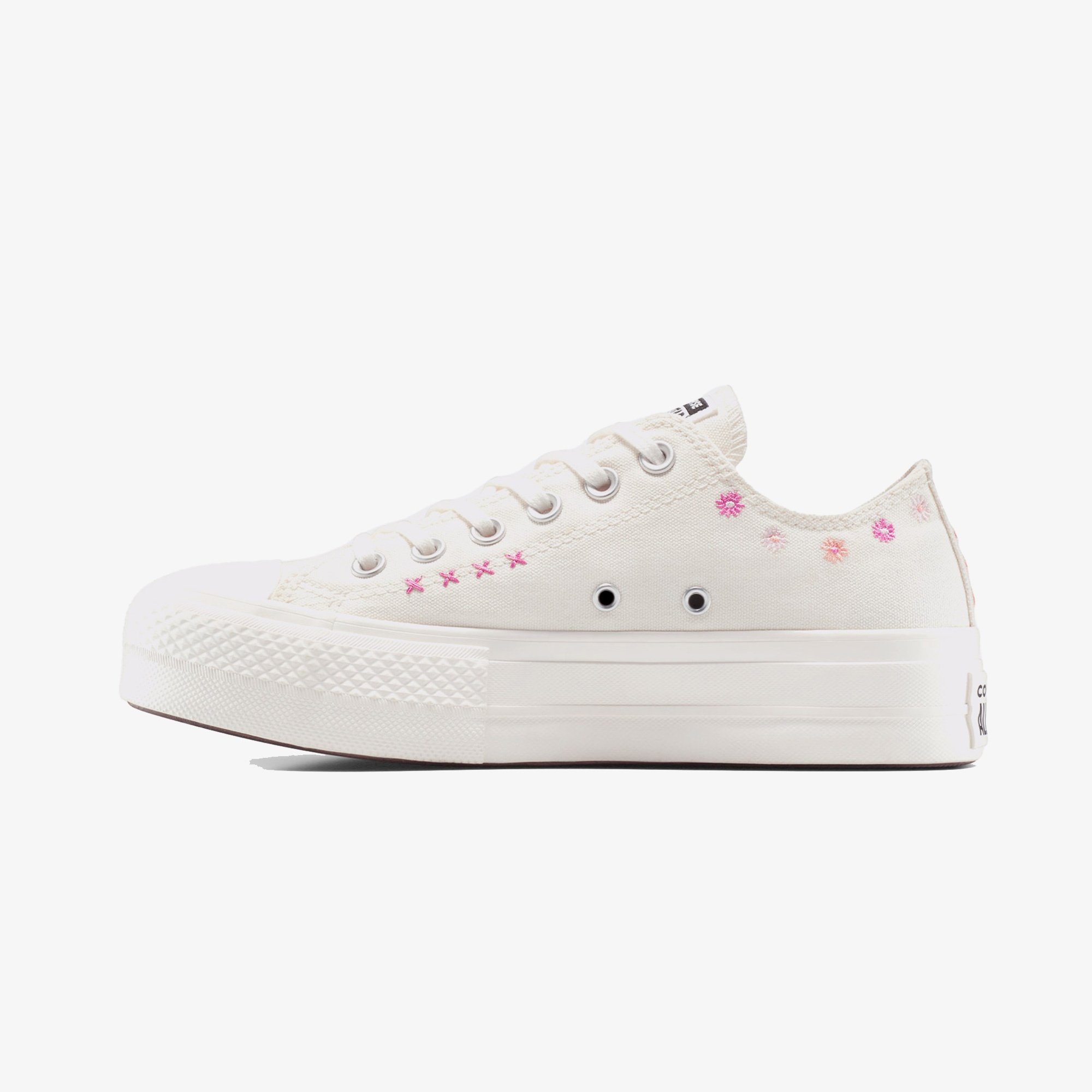 Convese Chuck Taylor All Star Lift Floral Embroıdery Low Top Unisex Krem Sneaker