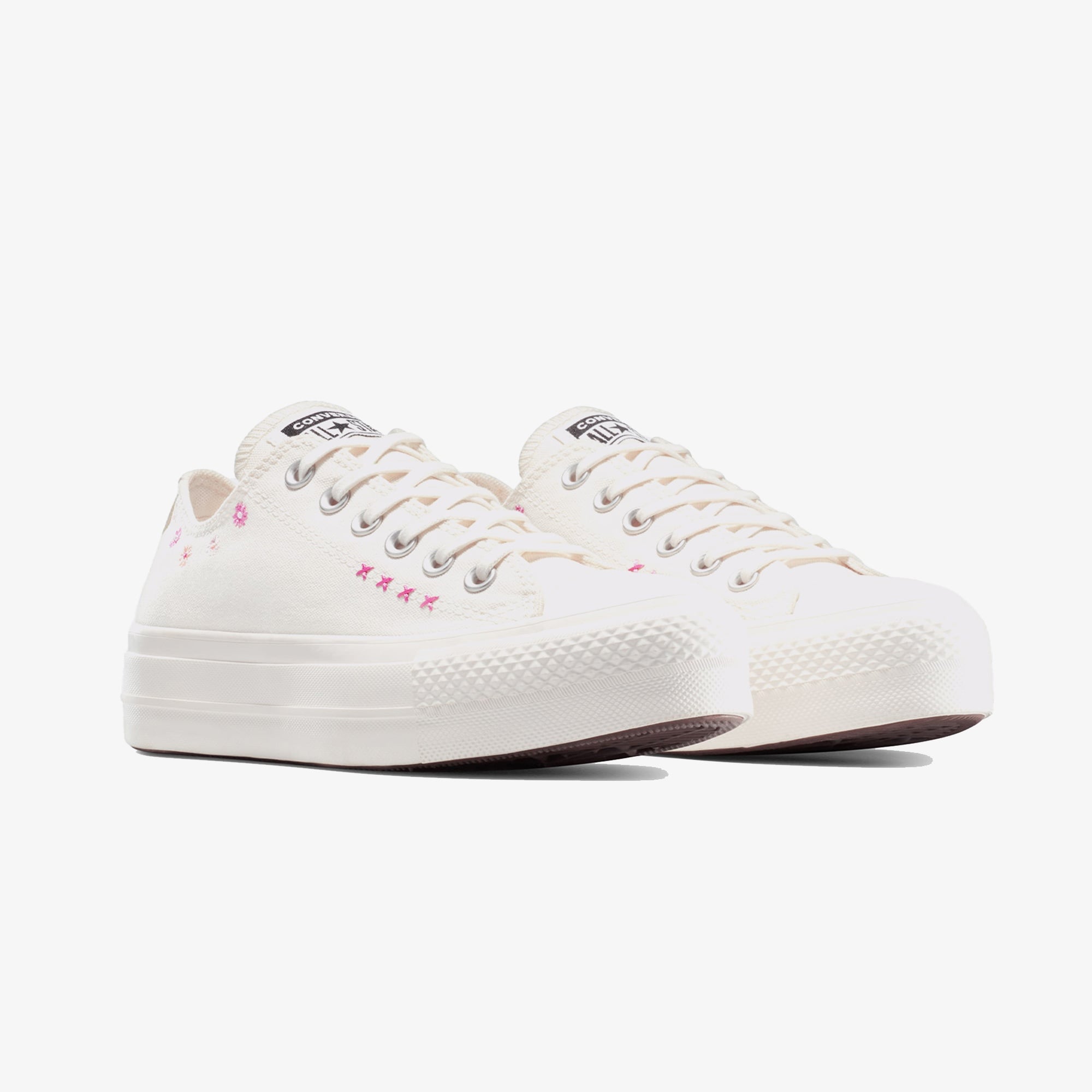 Convese Chuck Taylor All Star Lift Floral Embroıdery Low Top Unisex Krem Sneaker