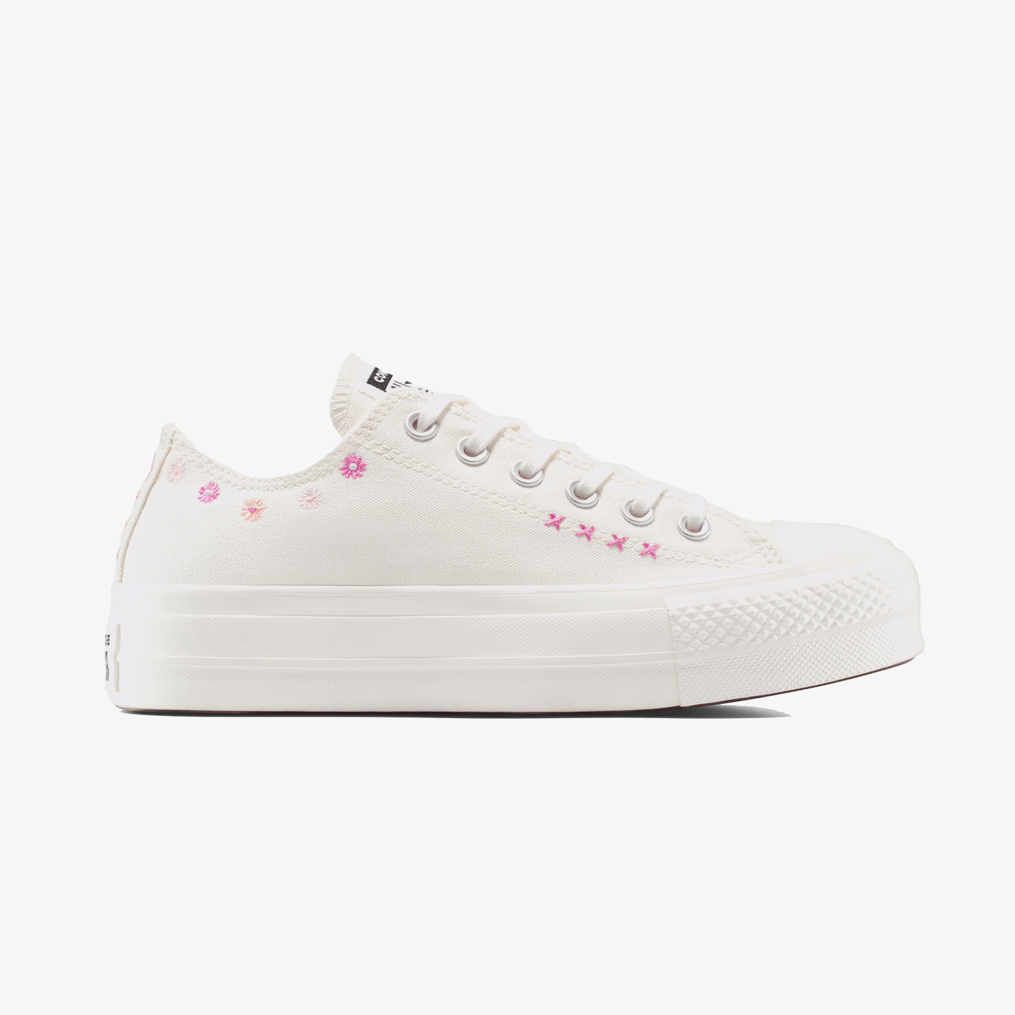 Convese Chuck Taylor All Star Lift Floral Embroıdery Low Top Unisex Krem Sneaker