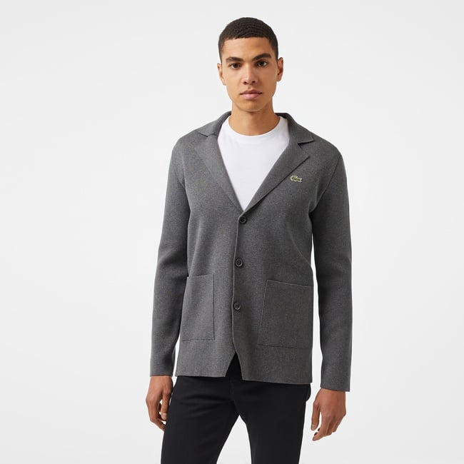  Erkek Classic Fit V Yaka Gri Hırka