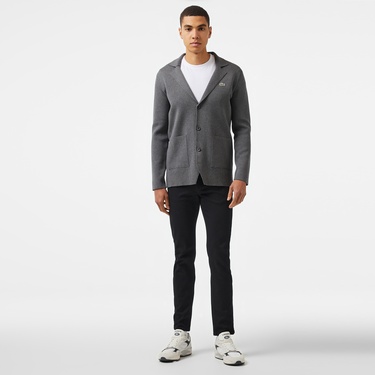  Erkek Classic Fit V Yaka Gri Hırka