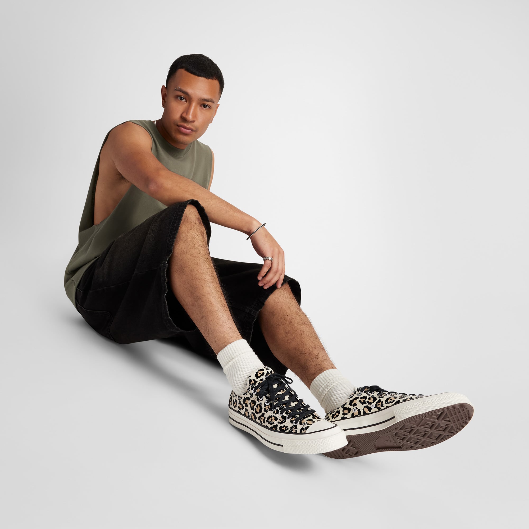 Converse Chuck 70 Glow In The Dark Leopard Print Unisex Krem Sneaker - Görsel 9