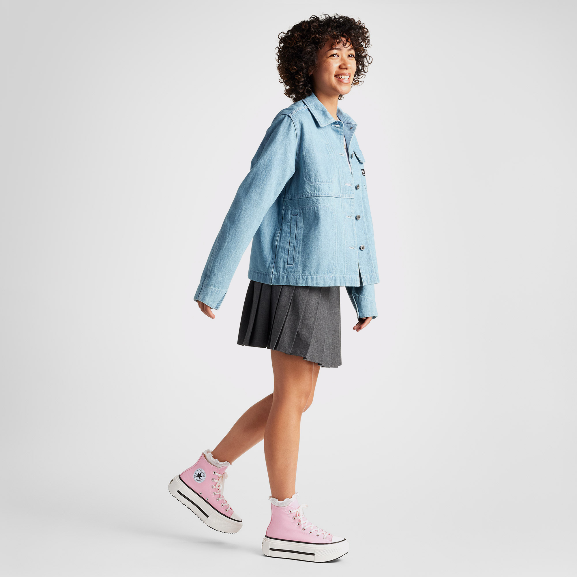 Converse Chuck Taylor All Star Lift Double Stack Unisex Pembe Sneaker - Görsel 9