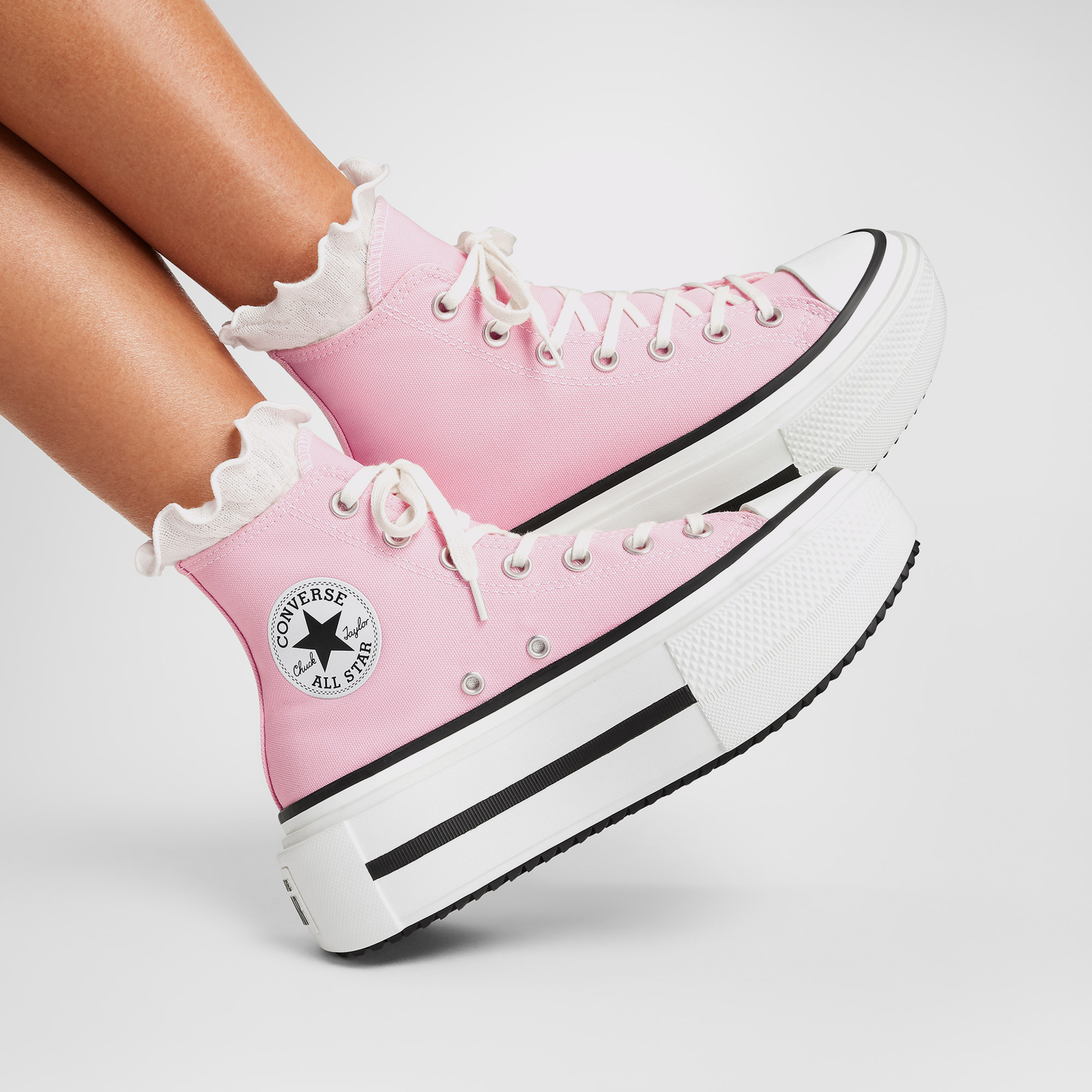 Converse Chuck Taylor All Star Lift Double Stack Unisex Pembe Sneaker - Görsel 11