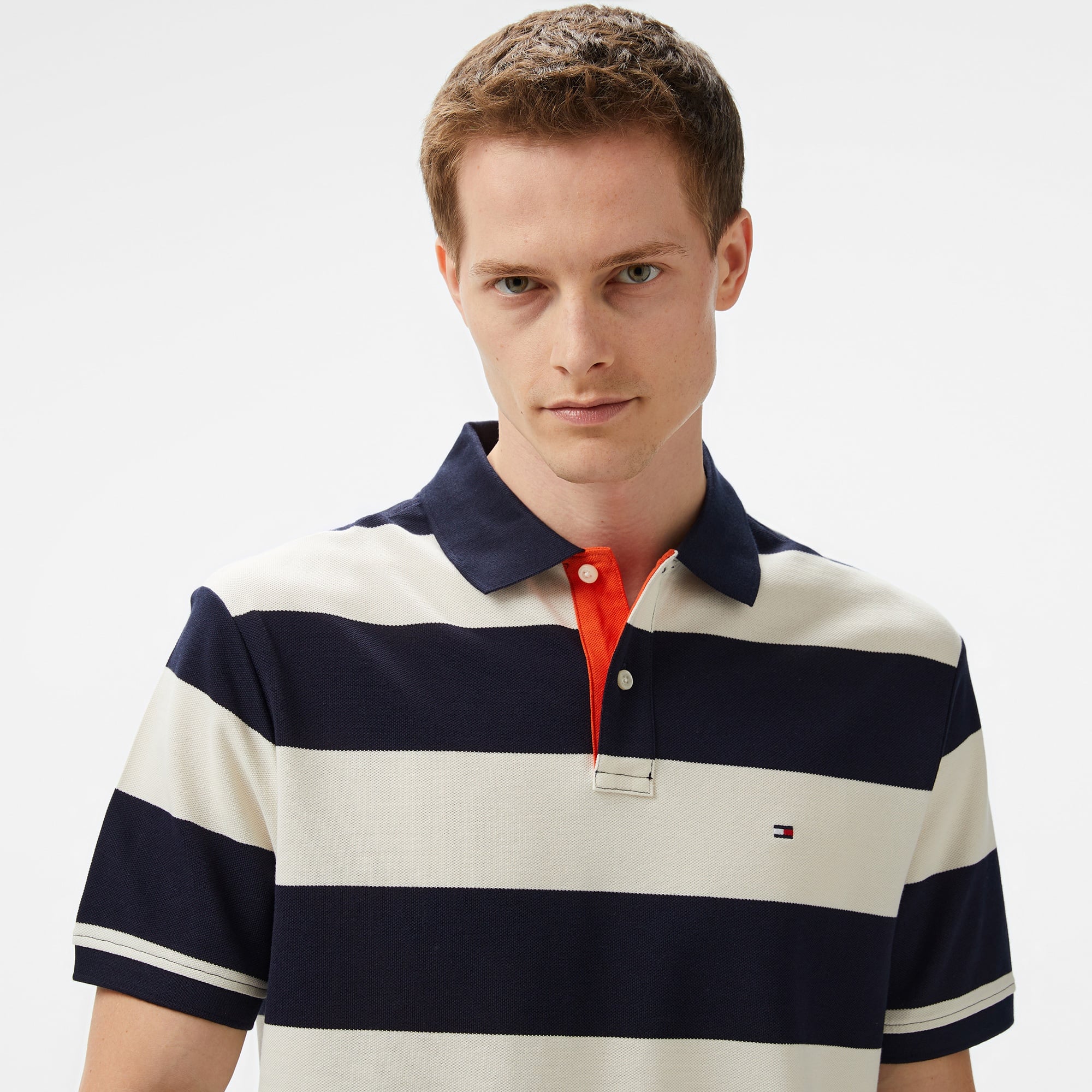 Tommy Hilfiger Blocking Contrast Placket Erkek Lacivert Polo