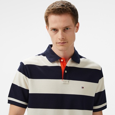  Tommy Hilfiger Blocking Contrast Placket Erkek Lacivert Polo