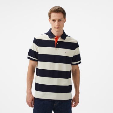  Tommy Hilfiger Blocking Contrast Placket Erkek Lacivert Polo