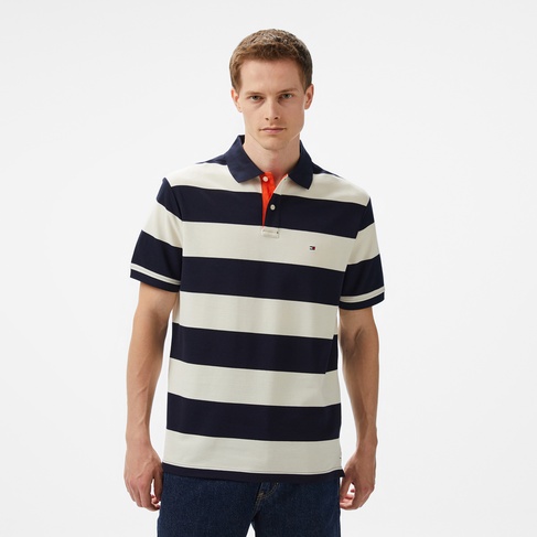  Tommy Hilfiger Blocking Contrast Placket Erkek Lacivert Polo