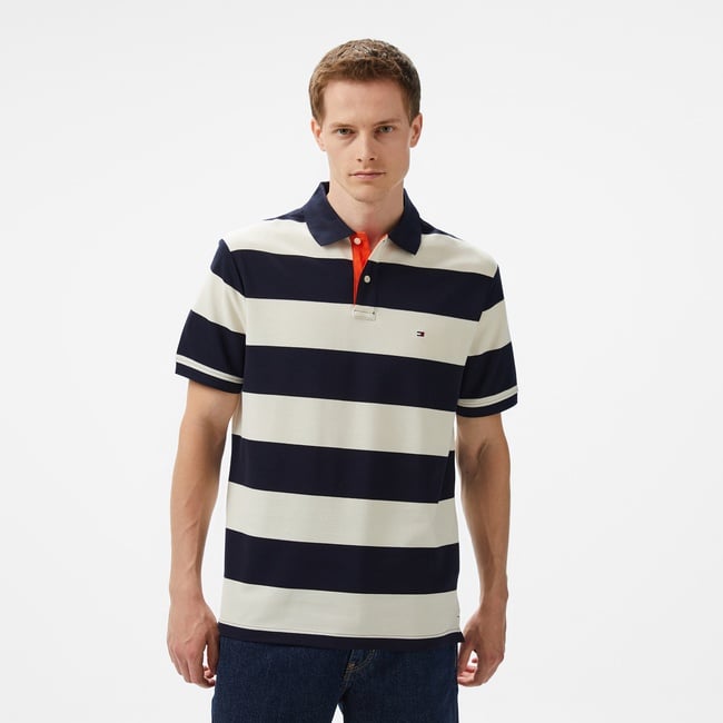  Tommy Hilfiger Blocking Contrast Placket Erkek Lacivert Polo