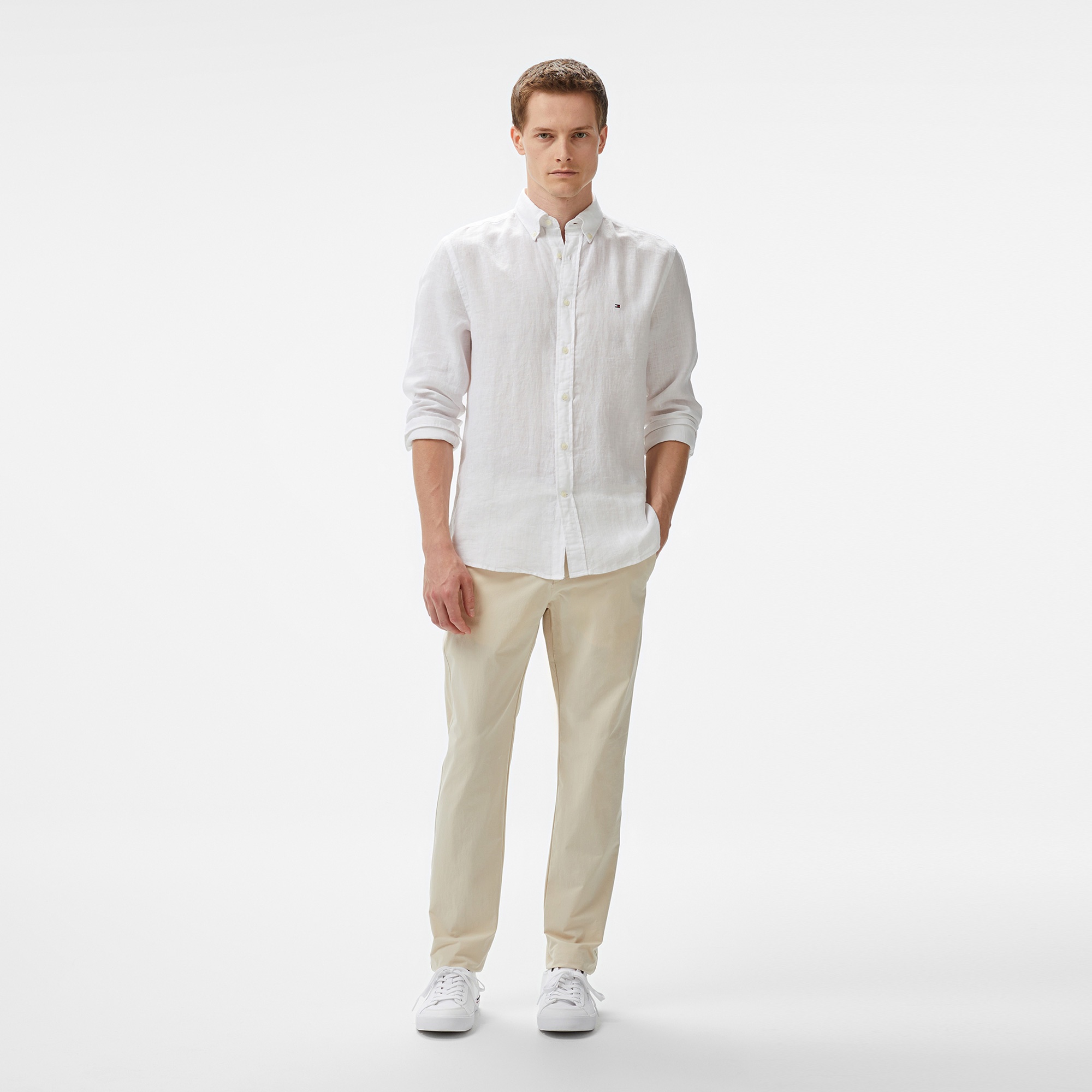 Tommy Hilfiger Pigment Erkek Beyaz Gömlek