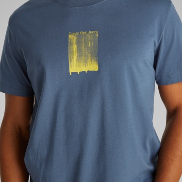  Calvin Klein Brush Stroke Graphic Erkek Mavi T-Shirt