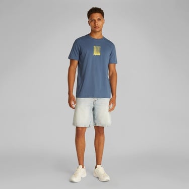  Calvin Klein Brush Stroke Graphic Erkek Mavi T-Shirt