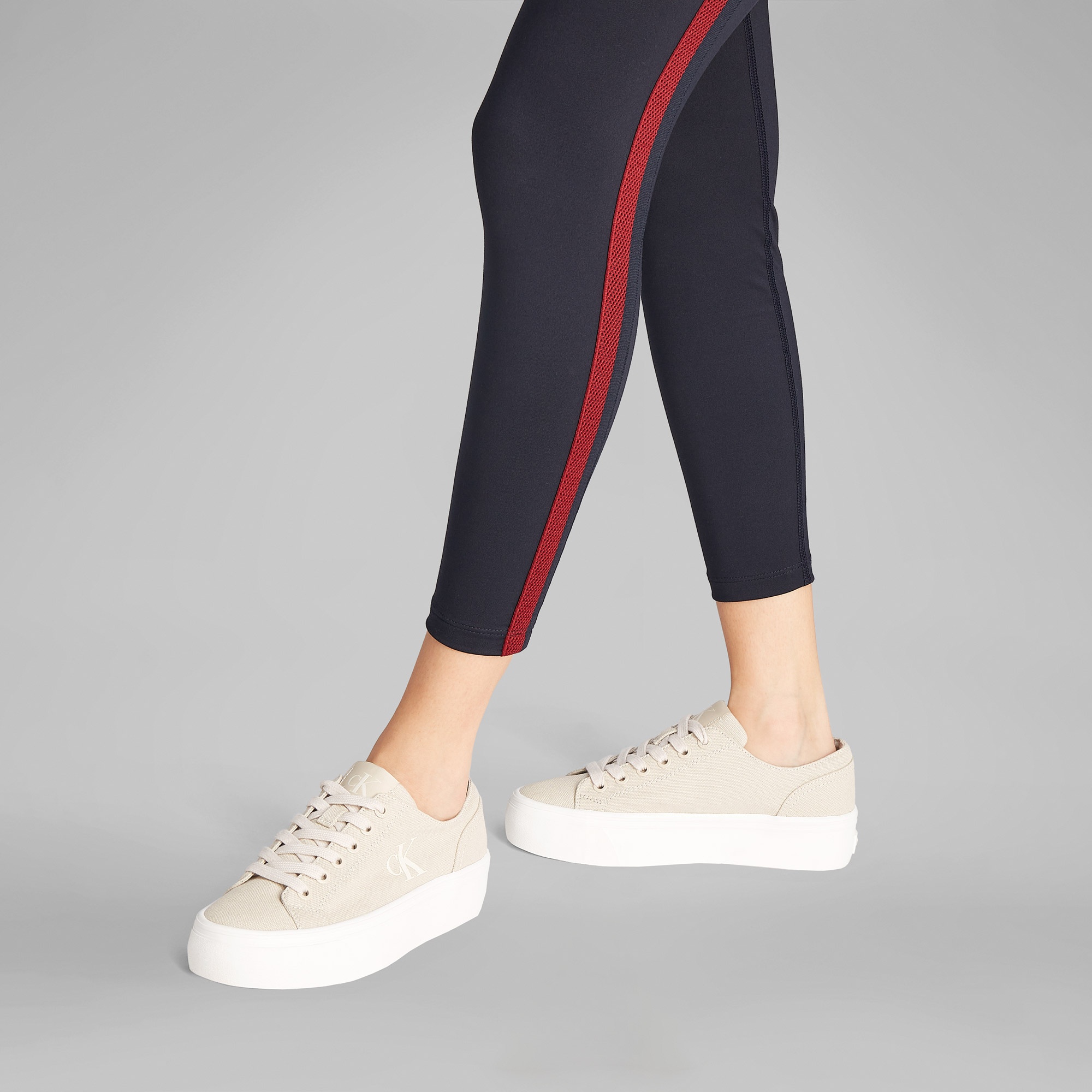 Calvin Klein Flatform Low Kadın Bej Sneaker