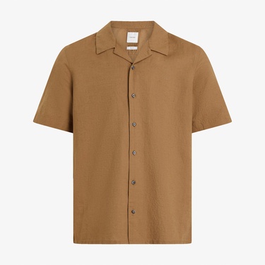  Calvin Klein Cotton Cuban Erkek Kahverengi Gömlek