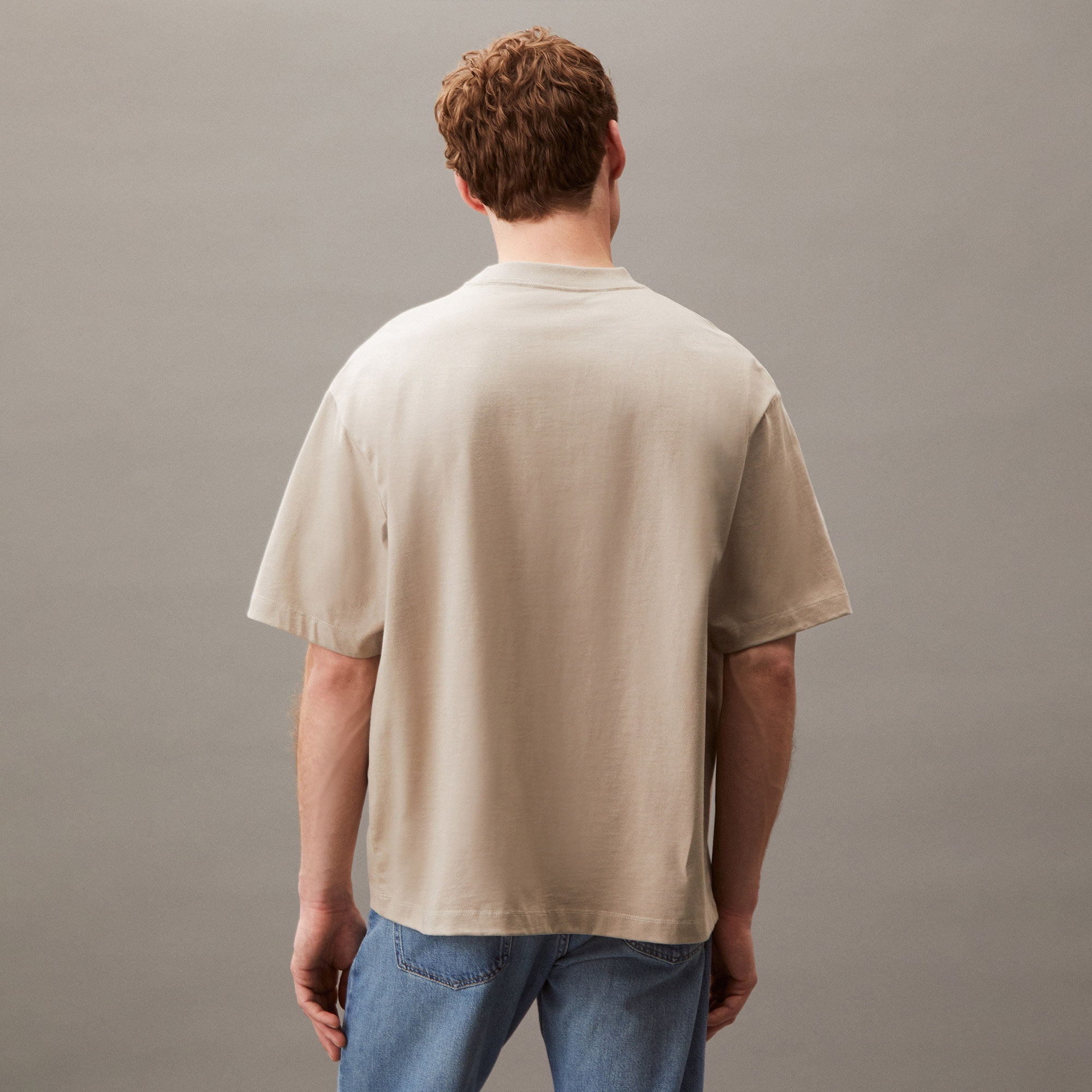 Calvin Klein Low Erkek Bej T-Shirt