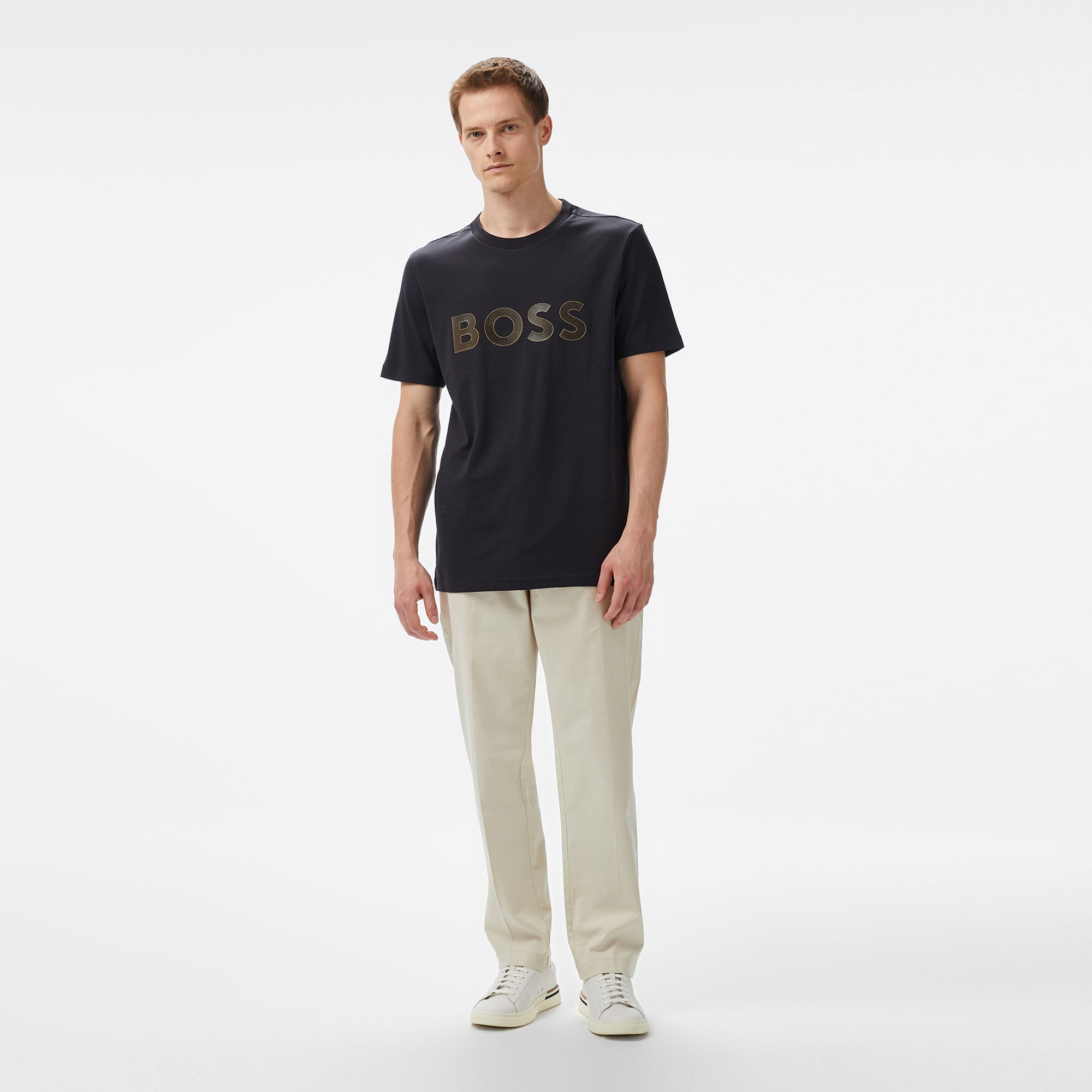 Boss Logo Erkek Lacivert T-Shirt