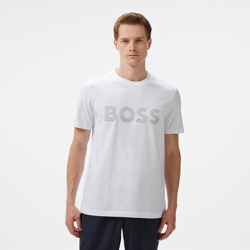  Boss Logo Erkek Beyaz T-Shirt