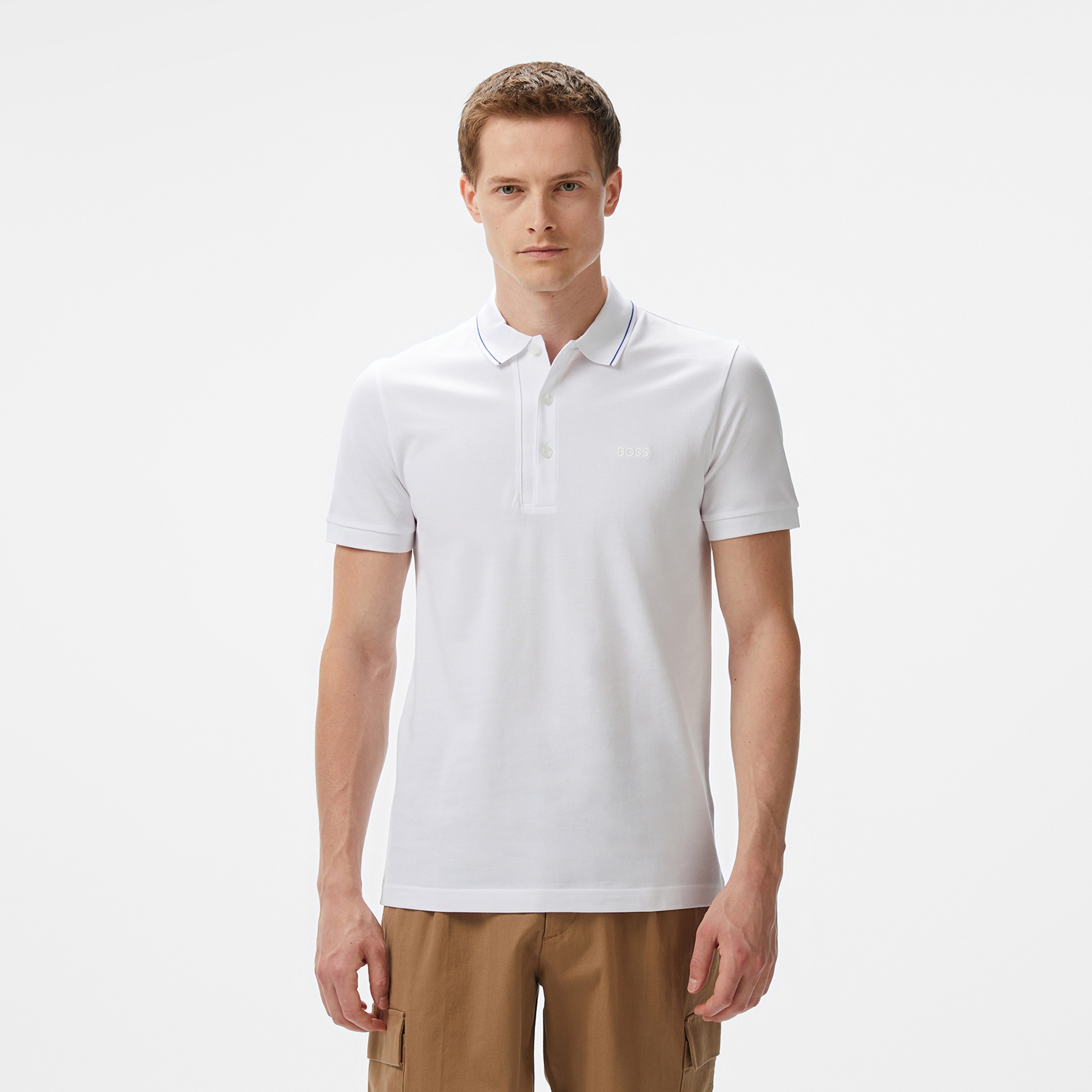 Boss Paule 4 Erkek Beyaz Polo