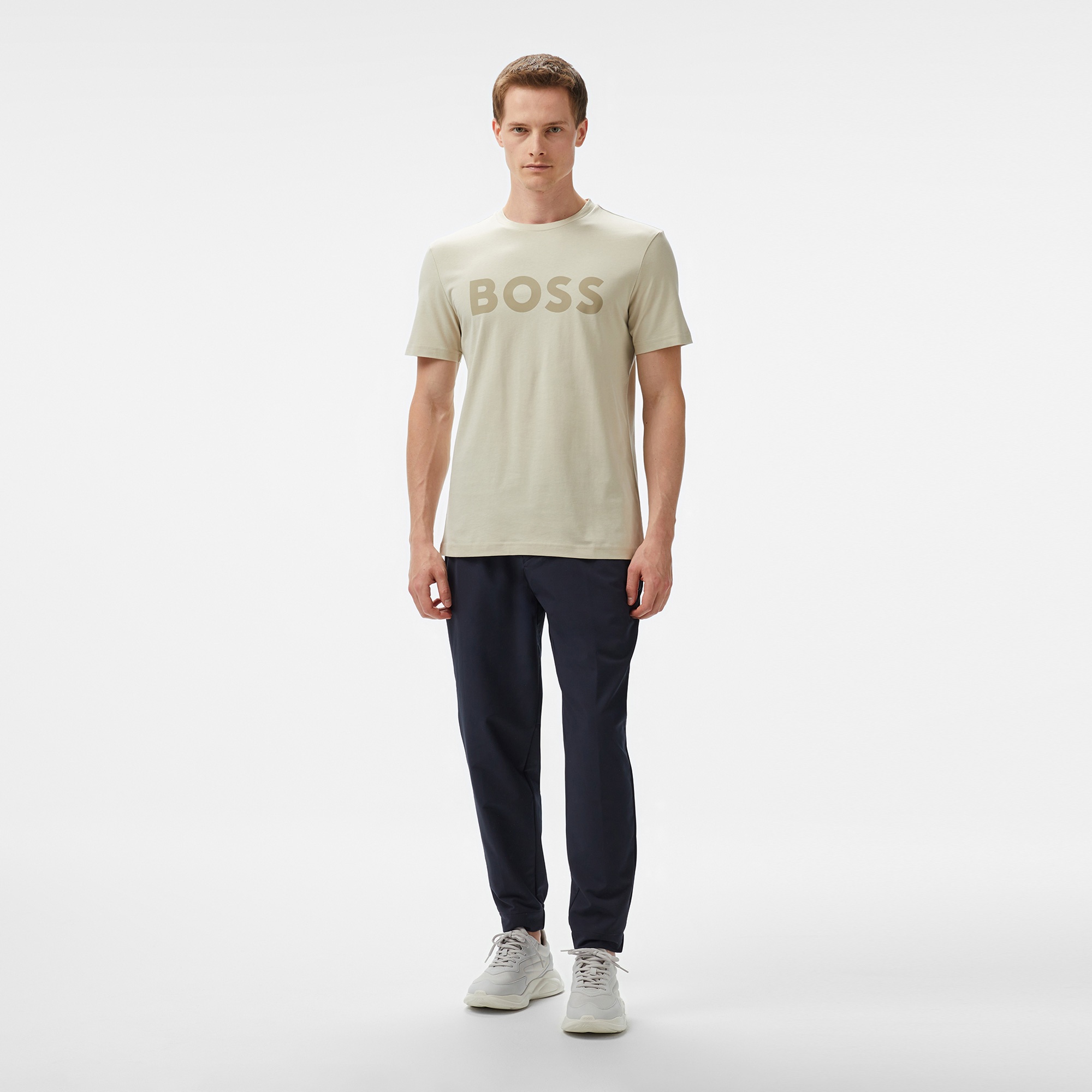 Boss Thinking Erkek Bej T-Shirt