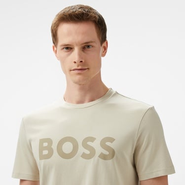  Boss Thinking Erkek Bej T-Shirt