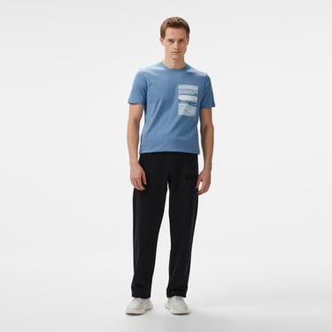  Boss Logo Erkek Mavi T-Shirt