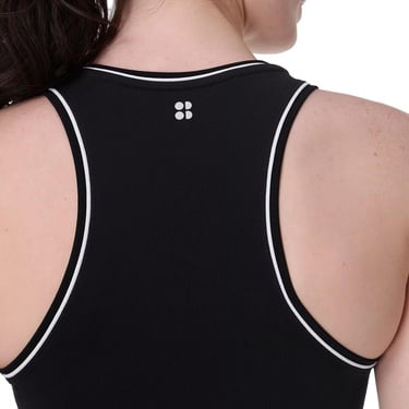  Sweaty Betty Athlete Crop Seamless Workout Kadın Siyah Koşu Tank Top