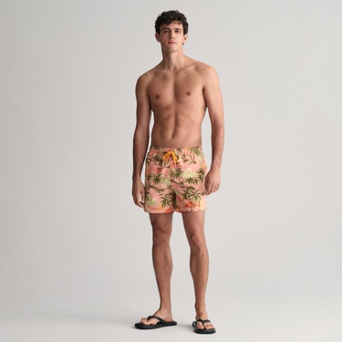  GANT Erkek Pembe Regular Fit Desenli Mayo Şort