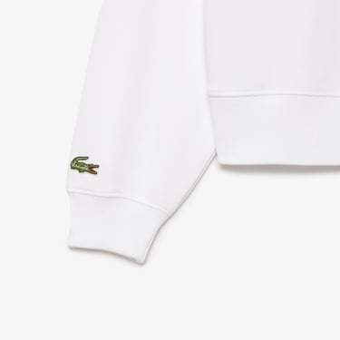  Kadın Kapüşonlu Baskılı Beyaz Sweatshirt