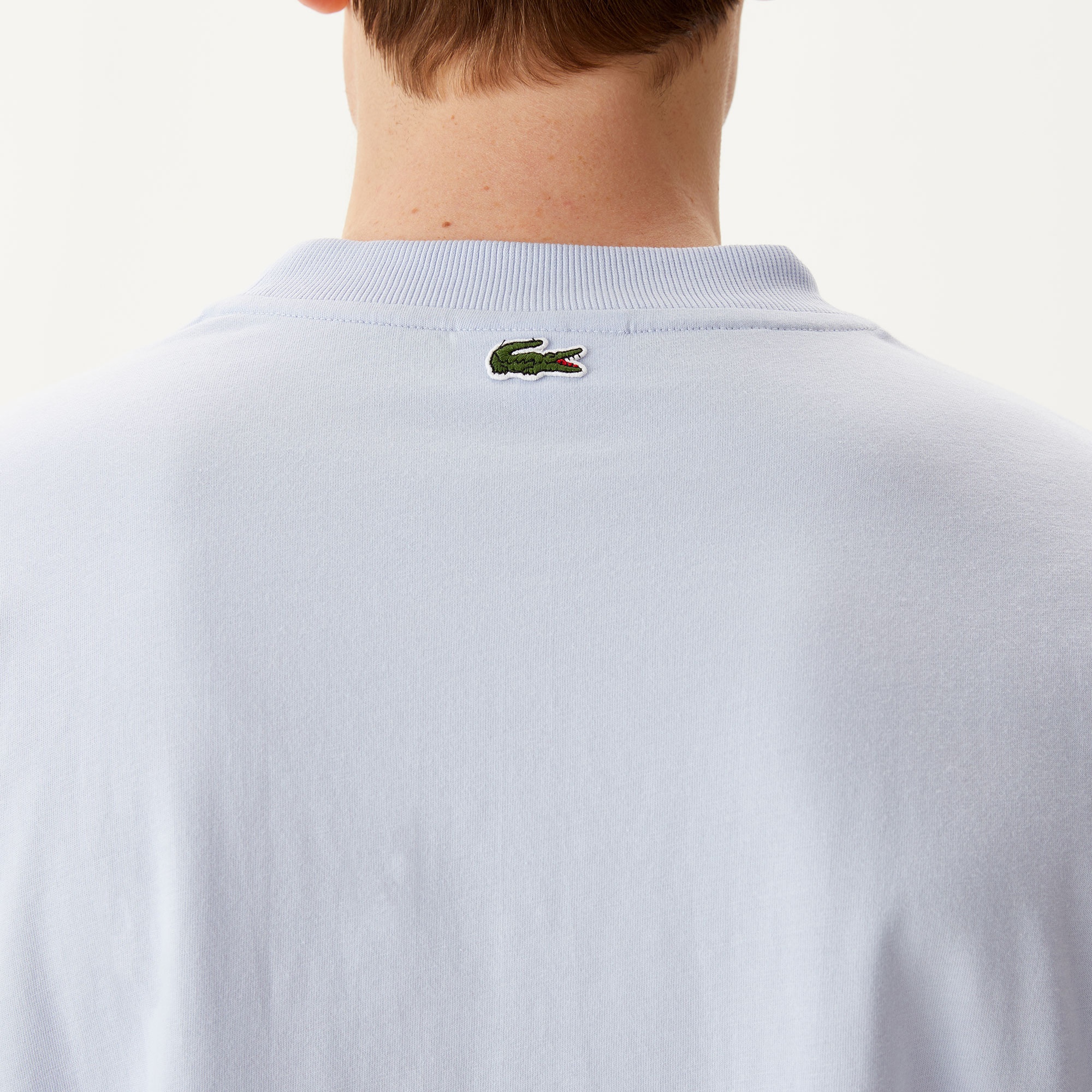 Erkek Relaxed Fit Bisiklet Yaka Baskılı Beyaz T-Shirt