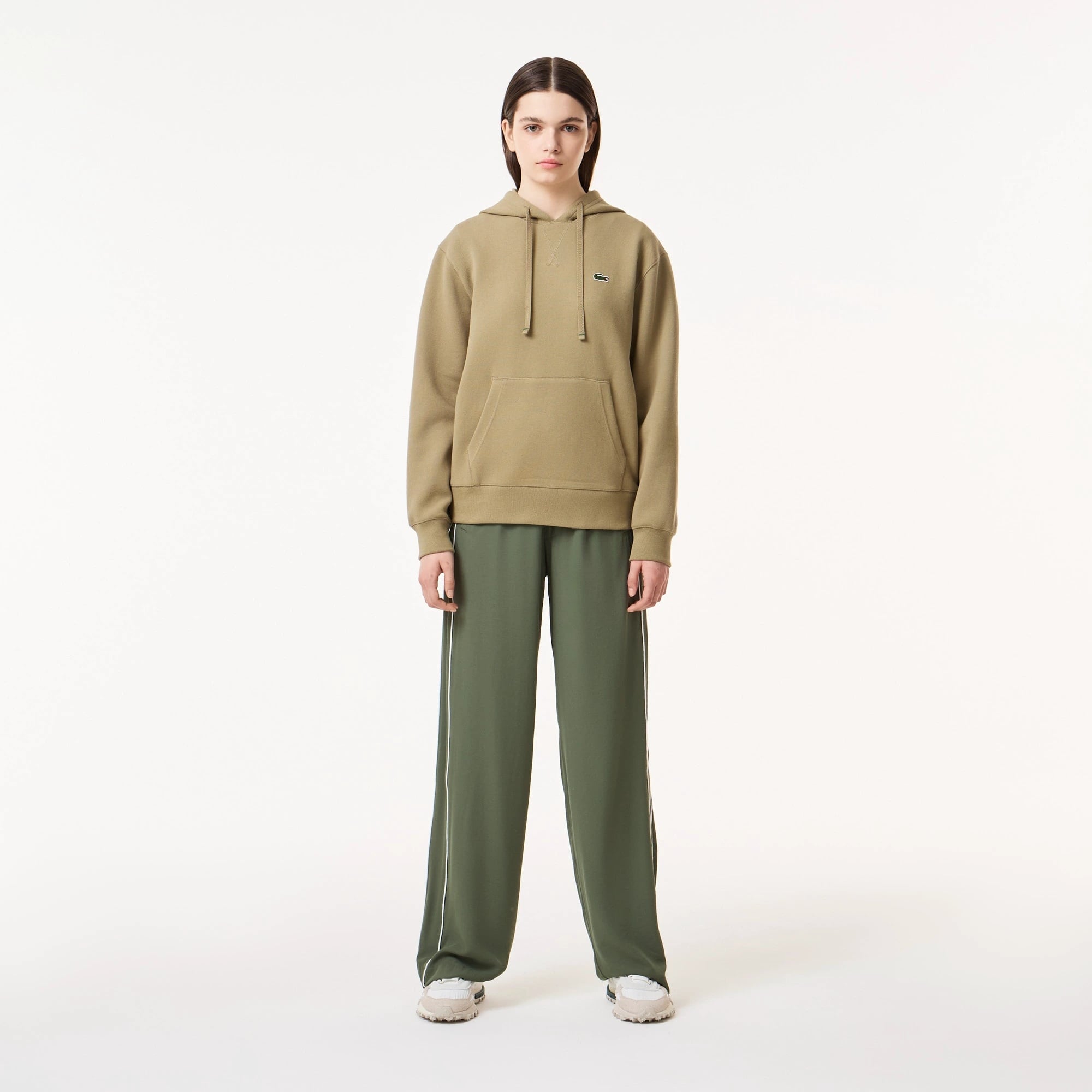 Lacoste Regular Fit Kapüşonlu Kadın Kahverengi Sweatshirt