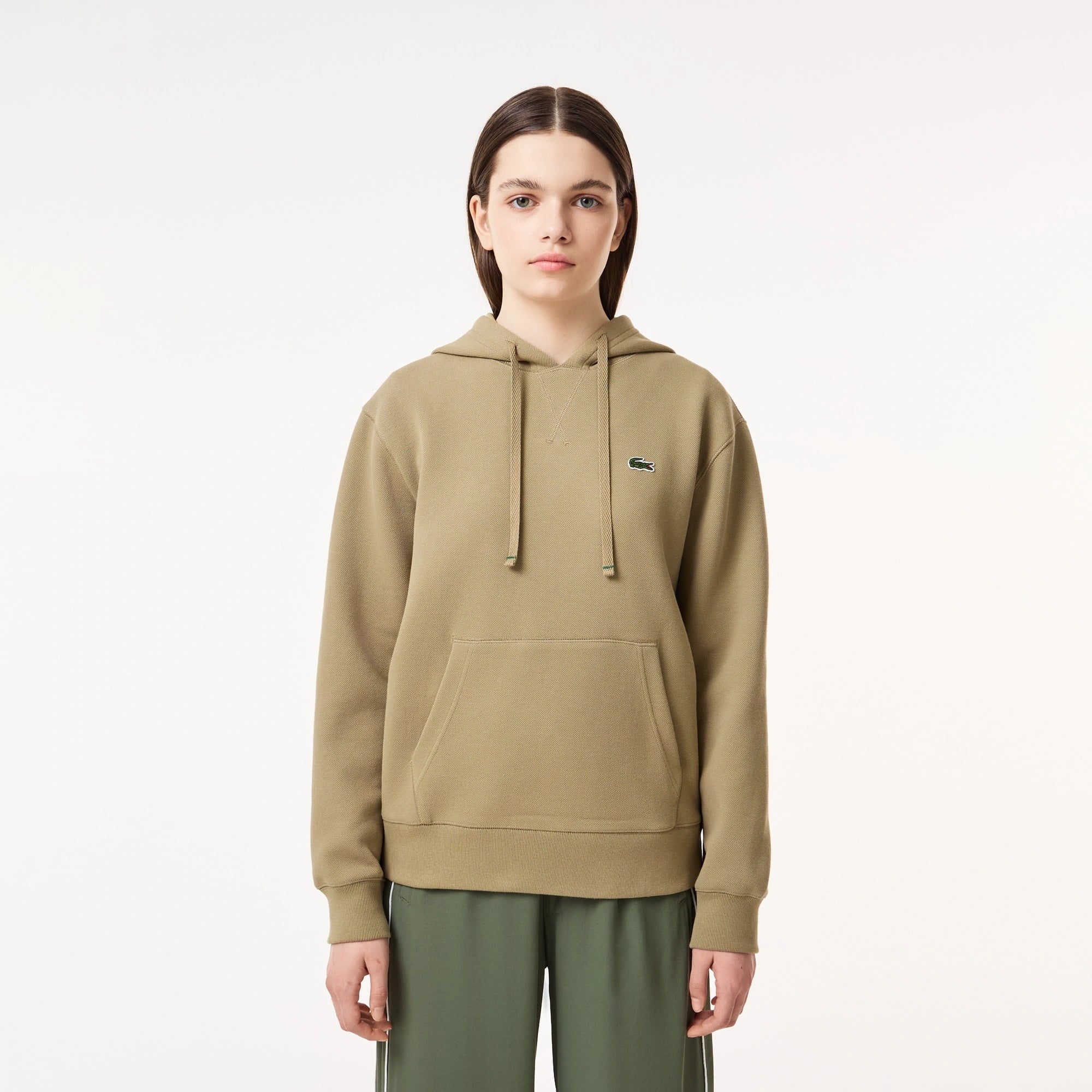 Lacoste Regular Fit Kapüşonlu Kadın Kahverengi Sweatshirt