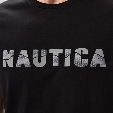  Nautica Erkek Siyah Regular Fit Baskılı T-Shirt
