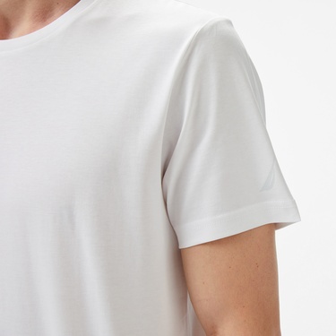  Nautica Erkek Beyaz Regular Fit T-Shirt