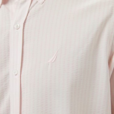  Nautica Erkek Pembe Classic Fit Çizgili Gömlek