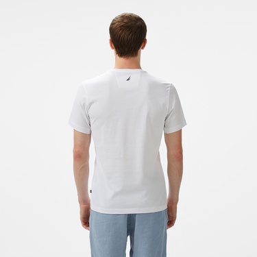  Nautica Erkek Beyaz Regular Fit T-Shirt