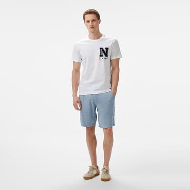  Nautica Erkek Beyaz Regular Fit T-Shirt